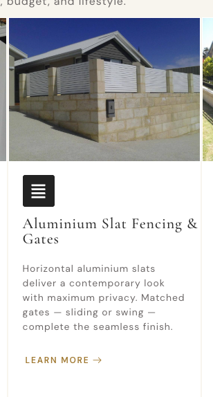 Aluminium infill panels on boundary wall